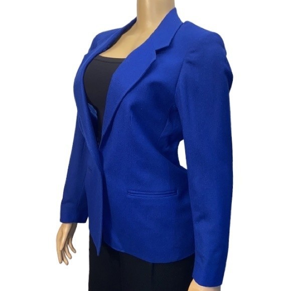 Vintage 90s Field’s Classic Blazer Royal Blue Wool single breasted size 10 - Picture 3 of 12